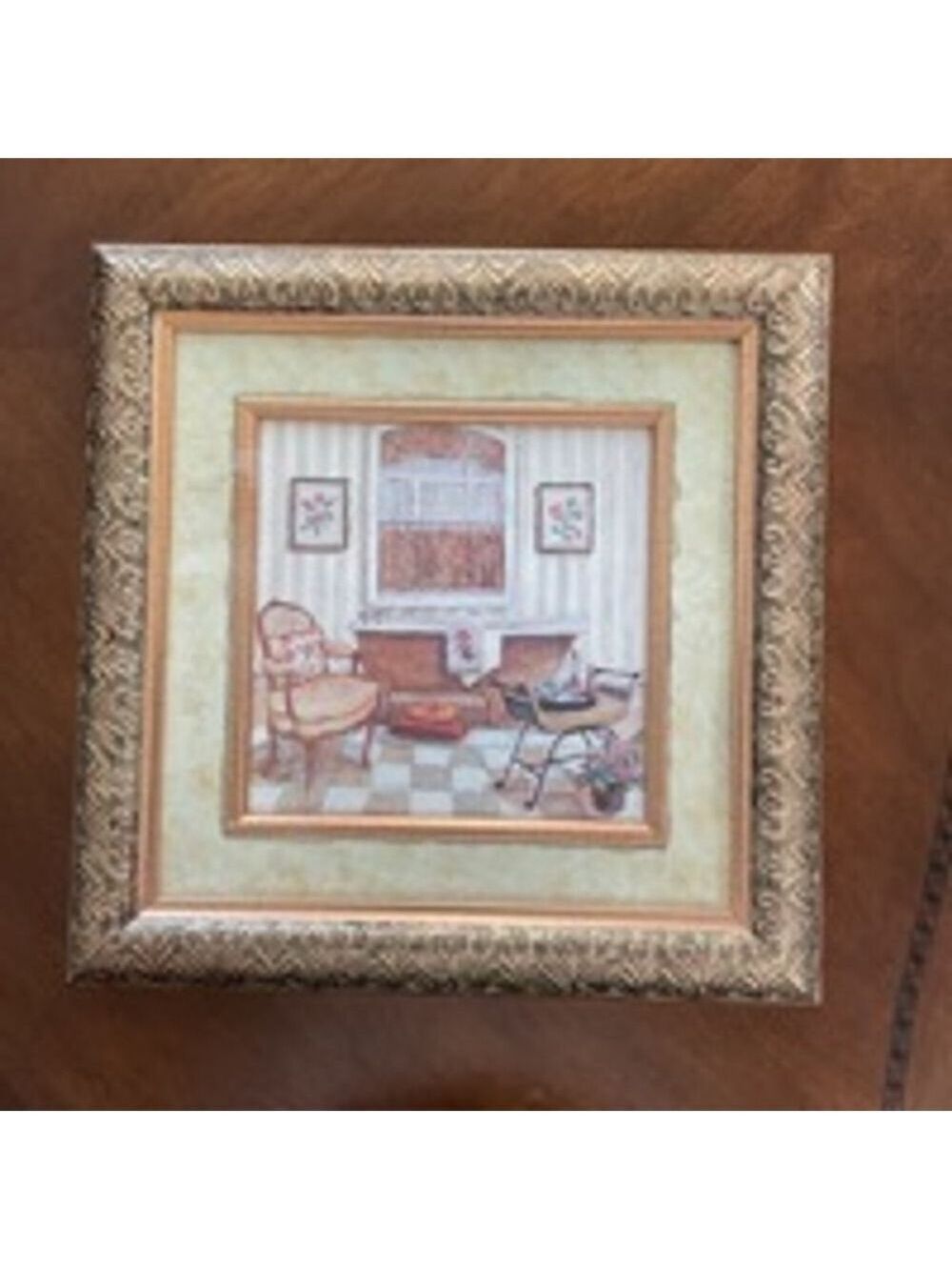 VTG Bathroom Decor Wall Art print Beige by Charlene Olson VTG claw bathroom